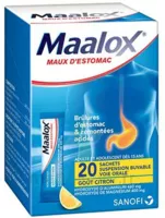 Maalox Maux D'estomac, Suspension Buvable Citron 20 Sachets à Talence