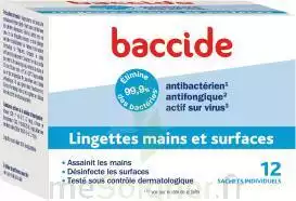 Baccide Lingette Désinfectante Mains & Surface 12 Pochettes à Talence
